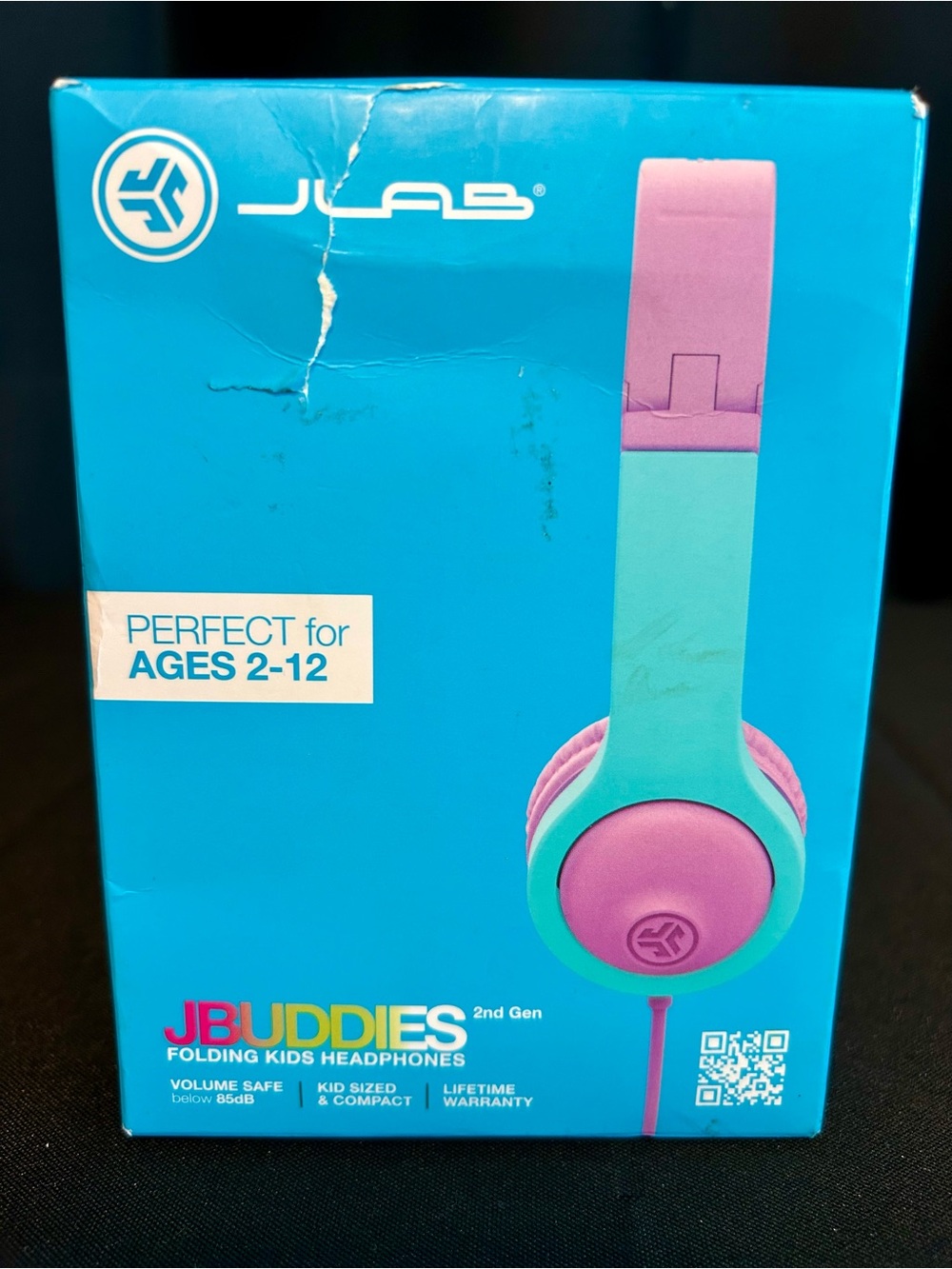 JLab JBuddies Kids Folding Headphones - Mint & Pink